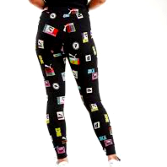 Puma Brand Love Printed Leggings-Small #1644 - Picture 2 of 14